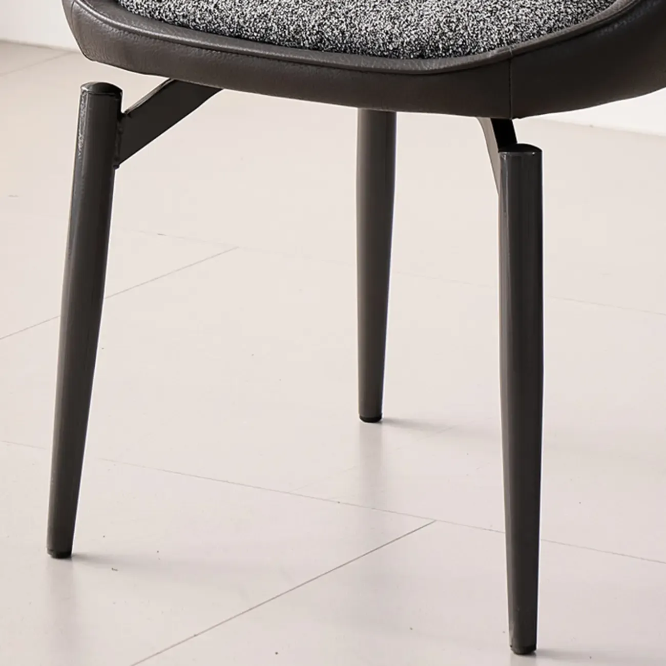Modern Upholstered Open Back Armless Dining Chair Image - 9