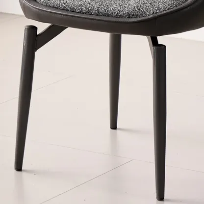 Modern Upholstered Open Back Armless Dining Chair Image - 9
