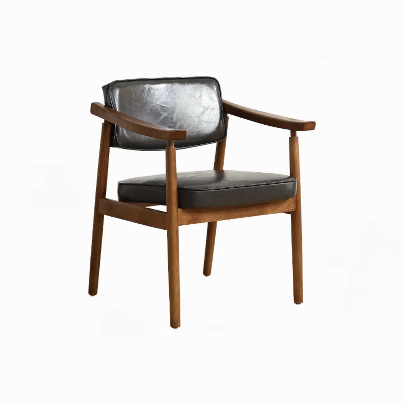 Modern Calfskin Upholstered Ergonomic Office Chair with Arms Image - 2 | homeyfad