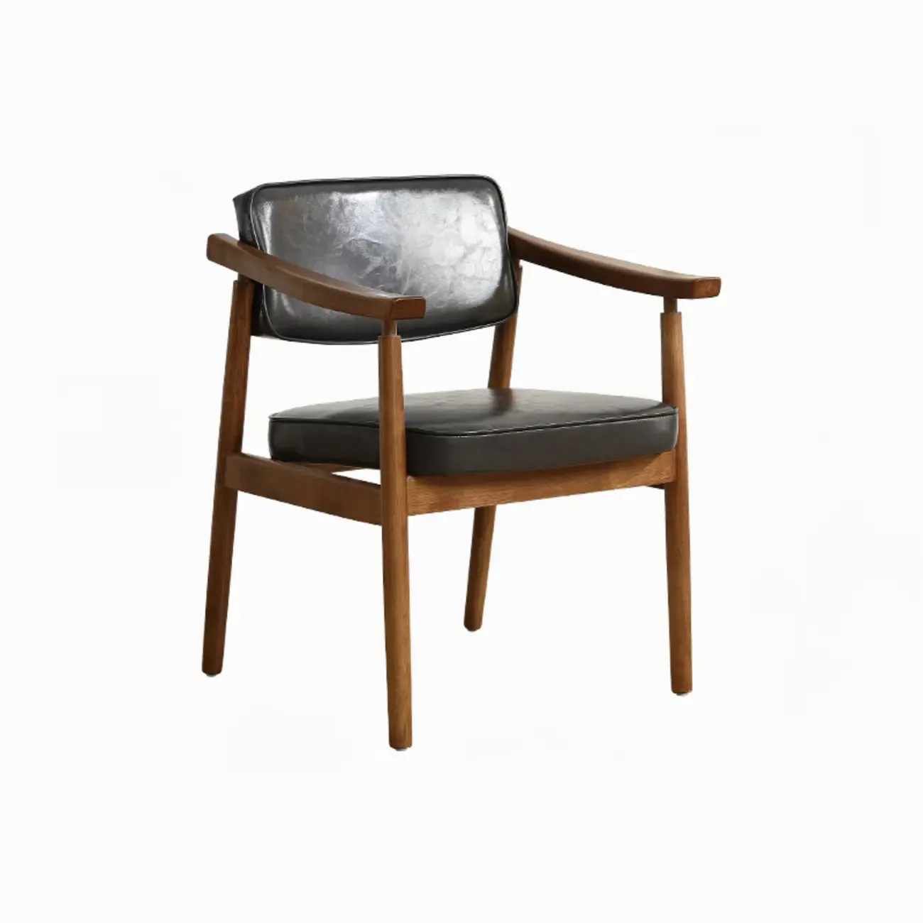 Modern Calfskin Upholstered Ergonomic Office Chair with Arms Image - 2