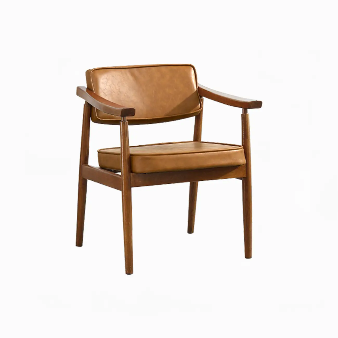 Modern Calfskin Upholstered Ergonomic Office Chair with Arms Image - 5 | homeyfad