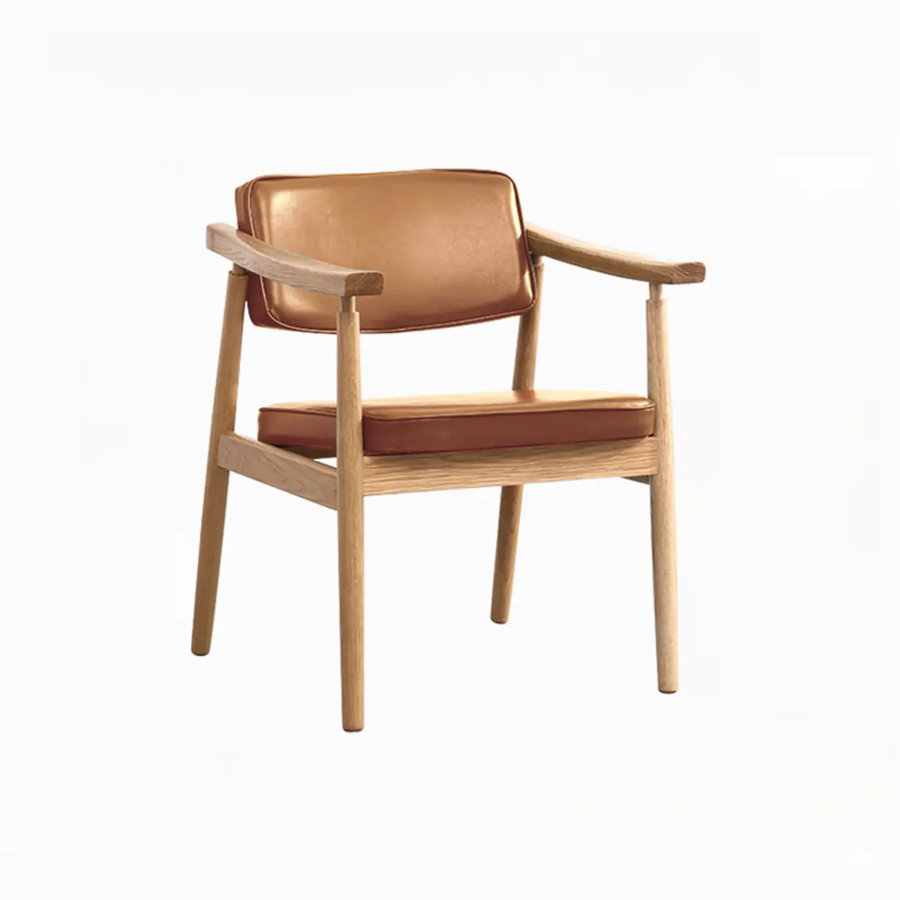 Modern Calfskin Upholstered Ergonomic Office Chair with Arms Image - 14 | homeyfad