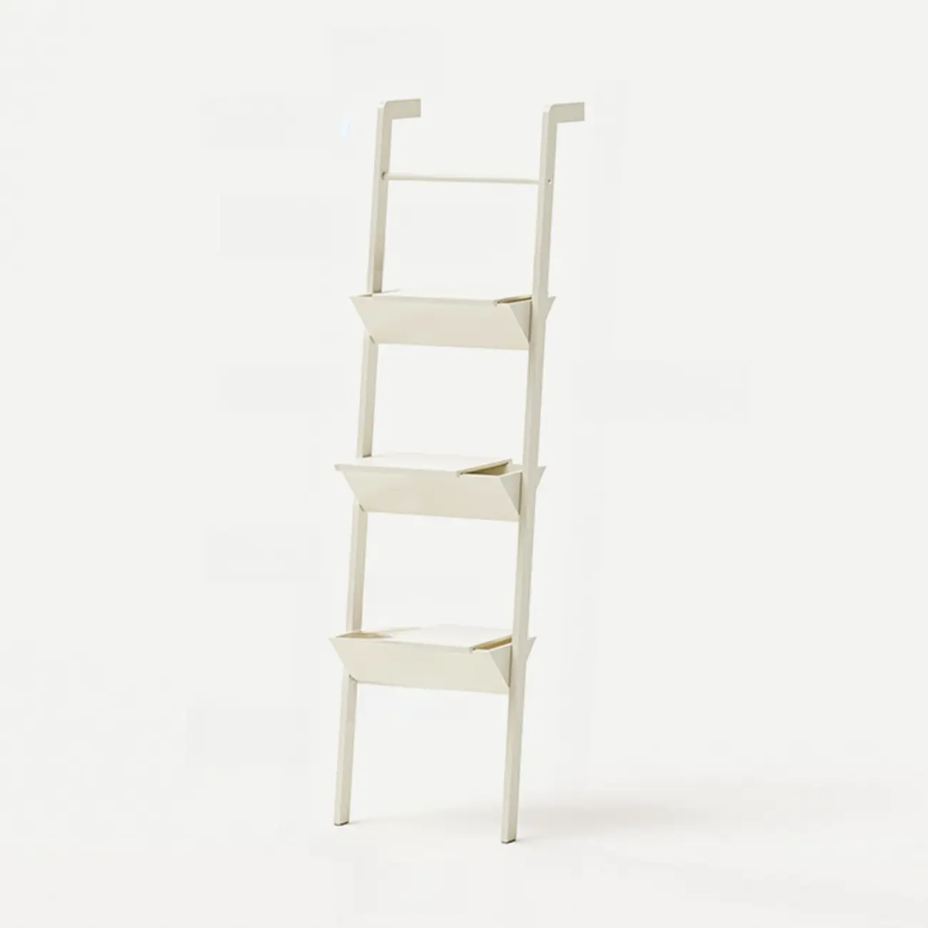 Display Modern Walnut Finish Ladder Bookcase With Storage Image - 5 | homeyfad