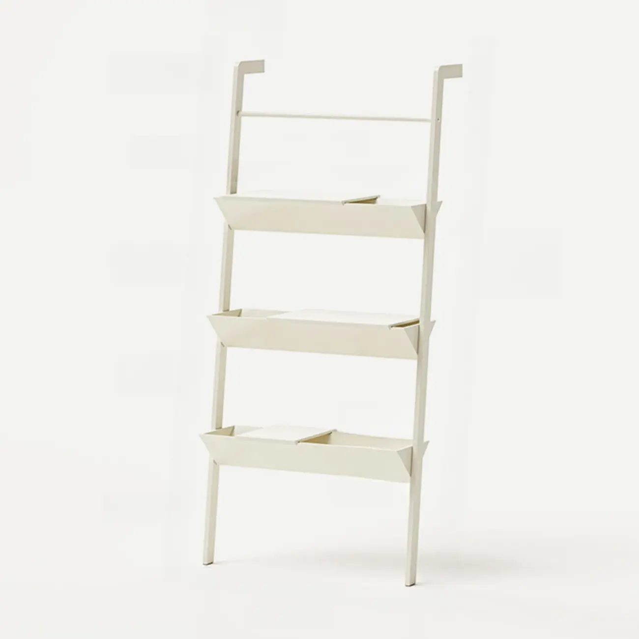 Display Modern Walnut Finish Ladder Bookcase With Storage Image - 11 | homeyfad