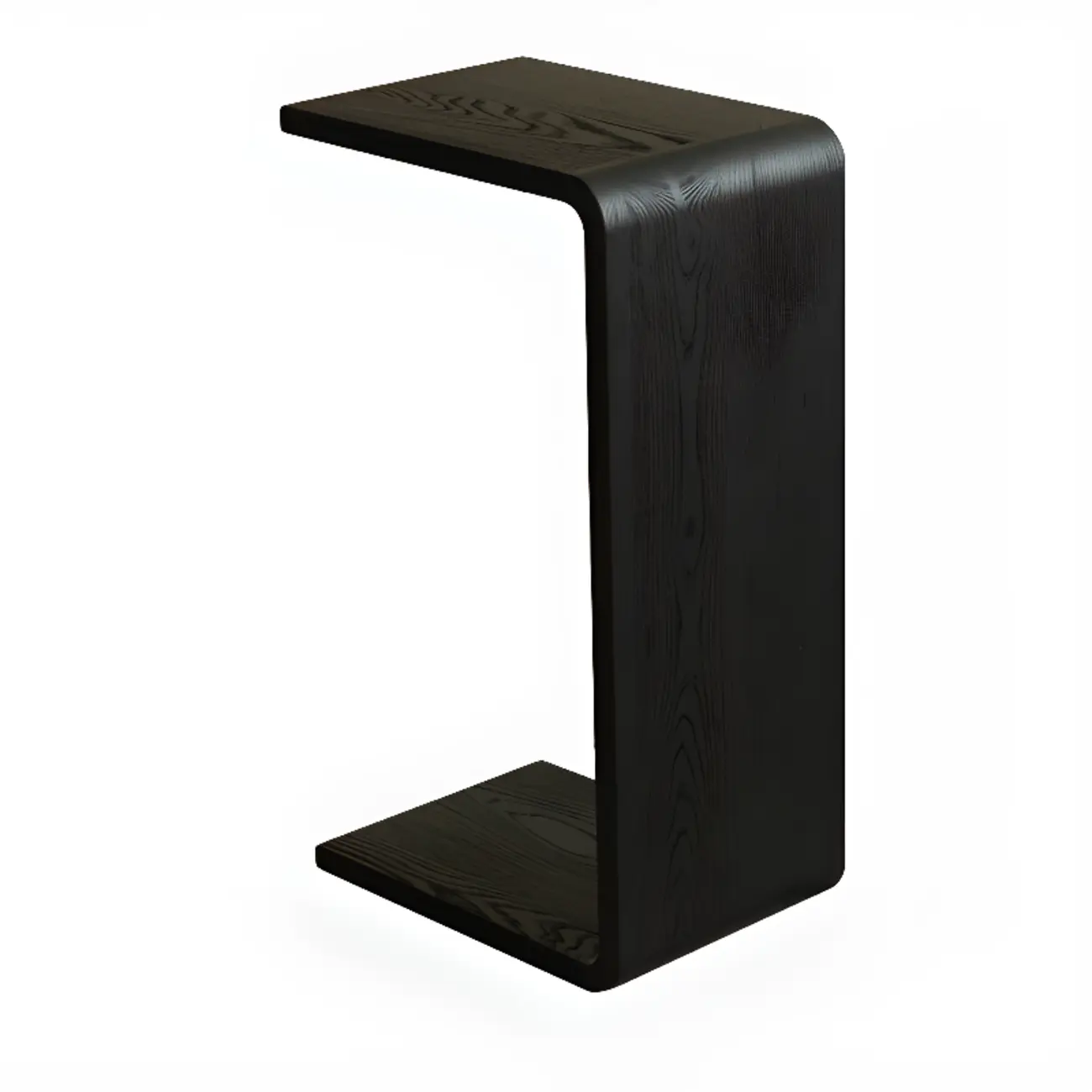 C Shaped Modern Wood Rectangular Side Table For Living Room Image - 6 | homeyfad