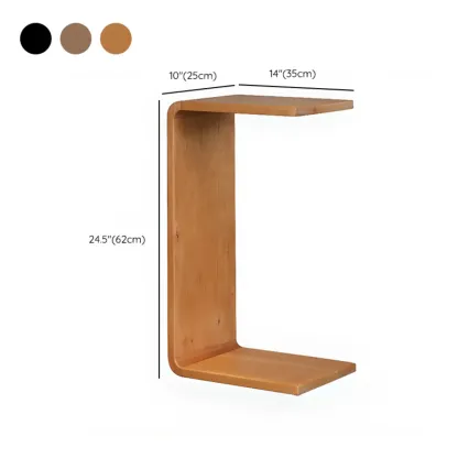 C Shaped Modern Wood Rectangular Side Table For Living Room #size