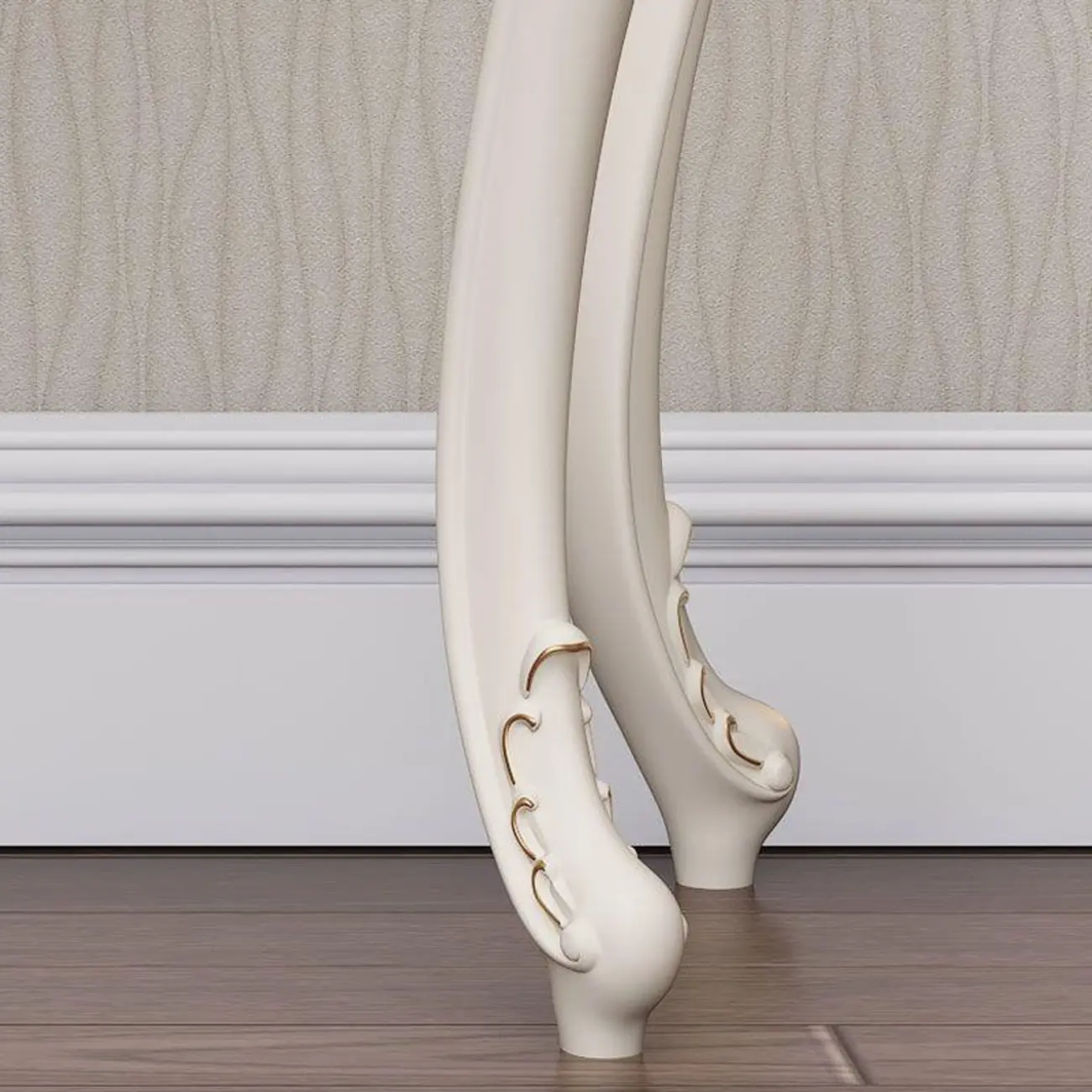 Traditional White Wooden Console Table With Relief Carvings Image - 10 | homeyfad