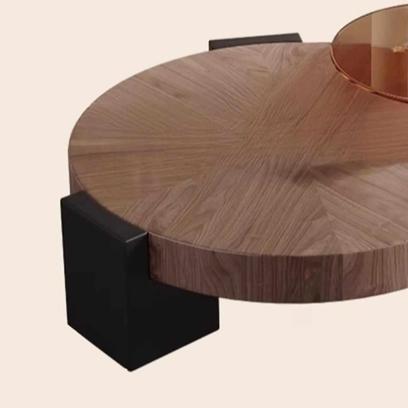 Nesting Living Room Minimalist Round Wood Coffee Table Set Image - 3 | homeyfad