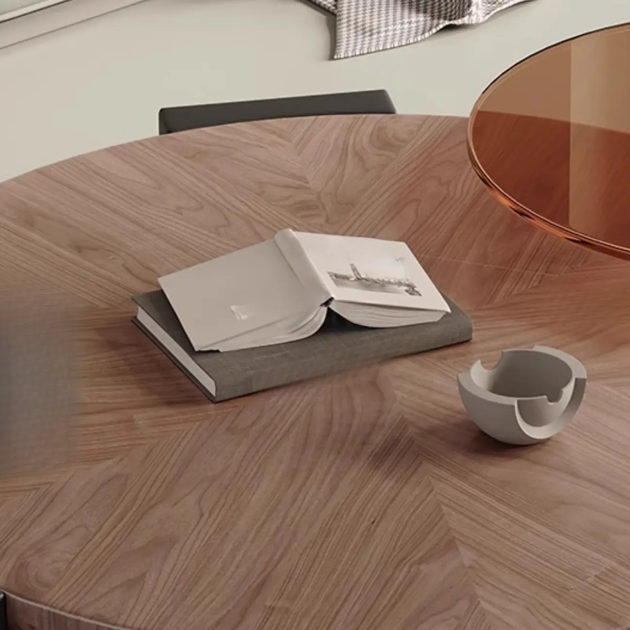 Nesting Living Room Minimalist Round Wood Coffee Table Set Image - 4 | homeyfad