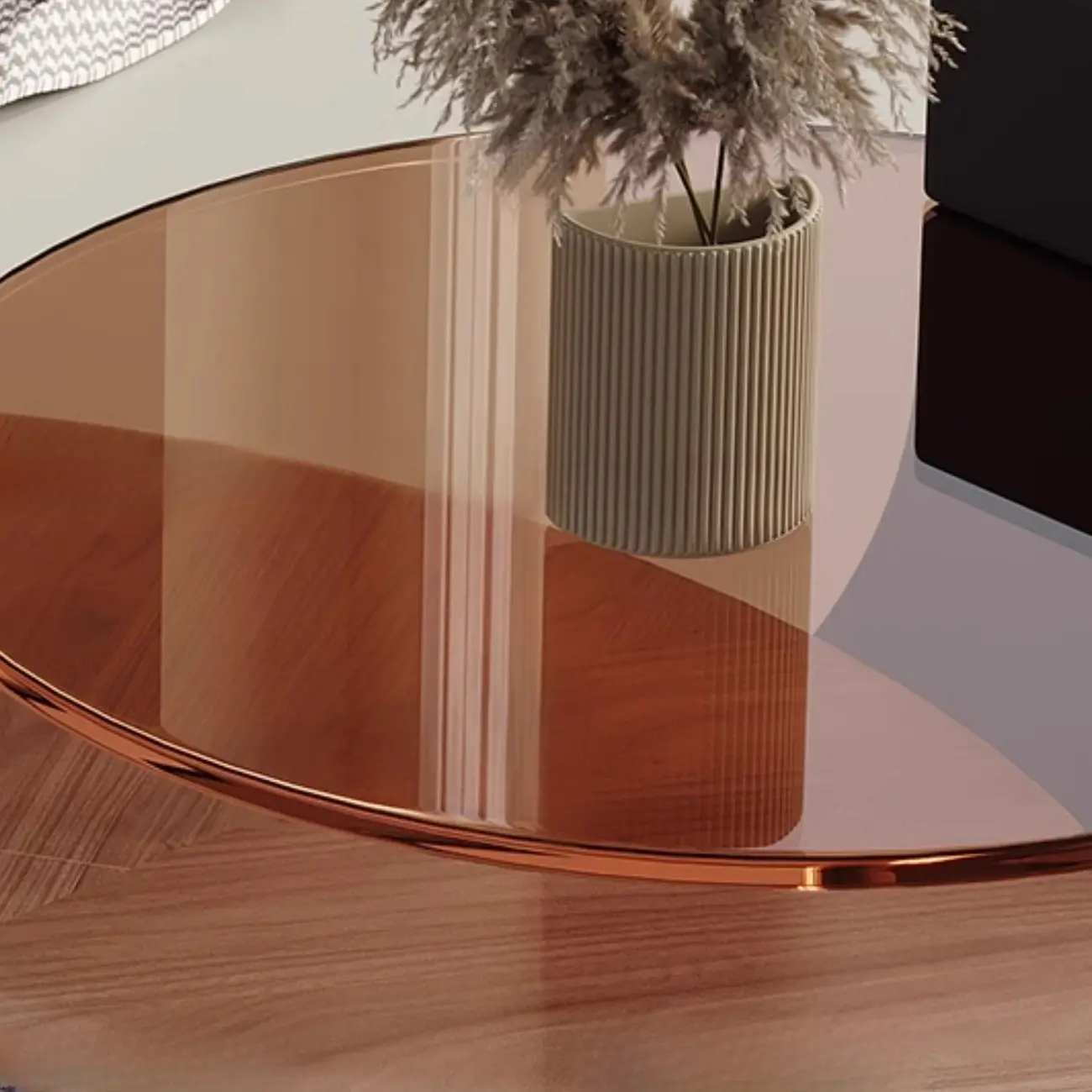 Nesting Living Room Minimalist Round Wood Coffee Table Set Image - 6 | homeyfad