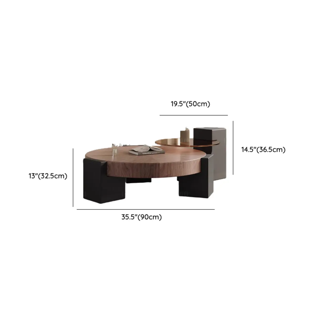 Nesting Living Room Minimalist Round Wood Coffee Table Set #size | homeyfad