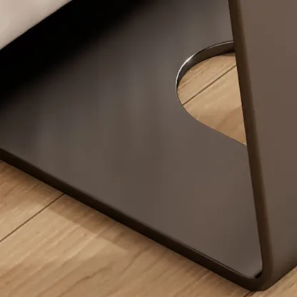 Minimalist Brown Rectangle Ash Wood C-shaped Side Table Image - 9