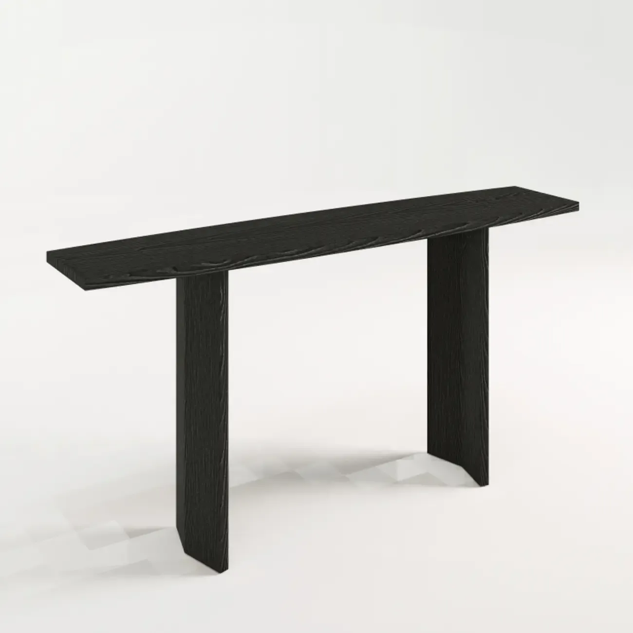 Minimalist Pine Wood Black Entryway Console Table Image - 8