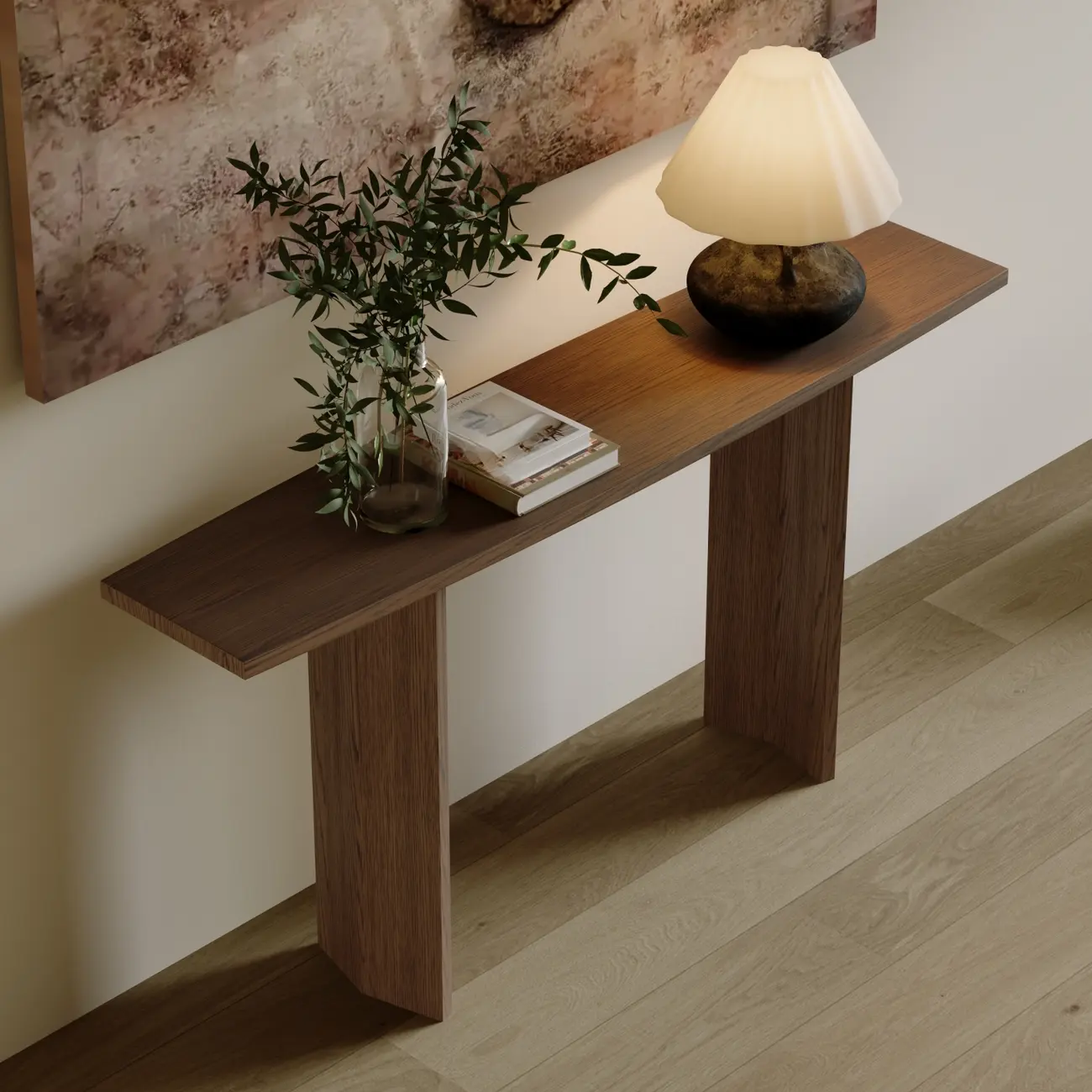 Minimalist Pine Wood Black Entryway Console Table Image - 2 | homeyfad