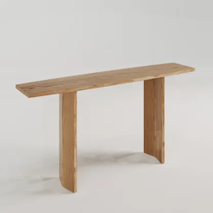 Minimalist Pine Wood Black Entryway Console Table Image - 9