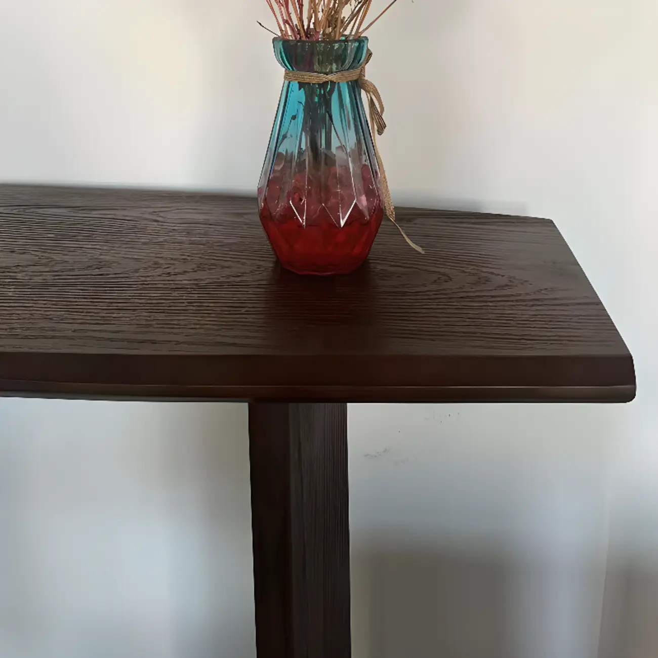 Minimalist Pine Wood Black Entryway Console Table Image - 6 | homeyfad