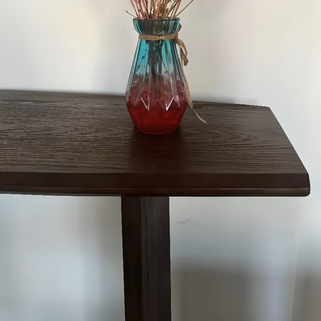 Minimalist Pine Wood Black Entryway Console Table Image - 6