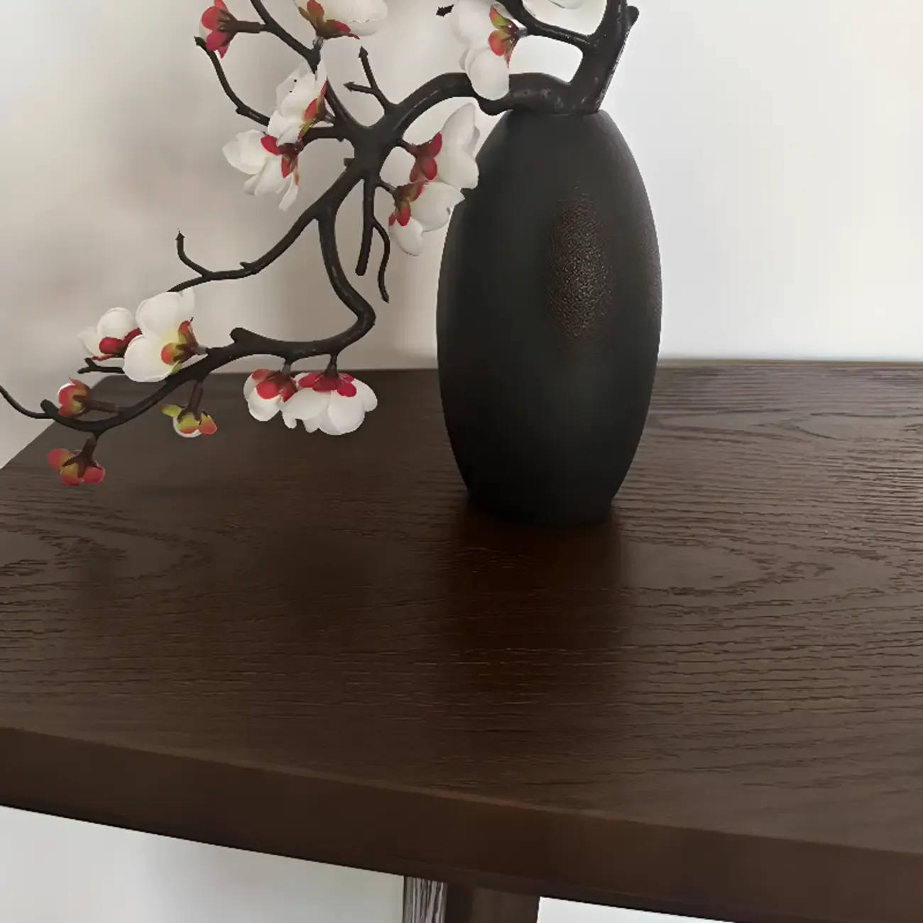 Minimalist Pine Wood Black Entryway Console Table Image - 4
