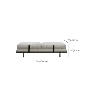 Scandinavian Grey Metal Upholstered Bedroom Bench #size