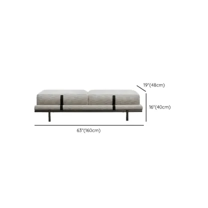 Scandinavian Grey Metal Upholstered Bedroom Bench Image - 8
