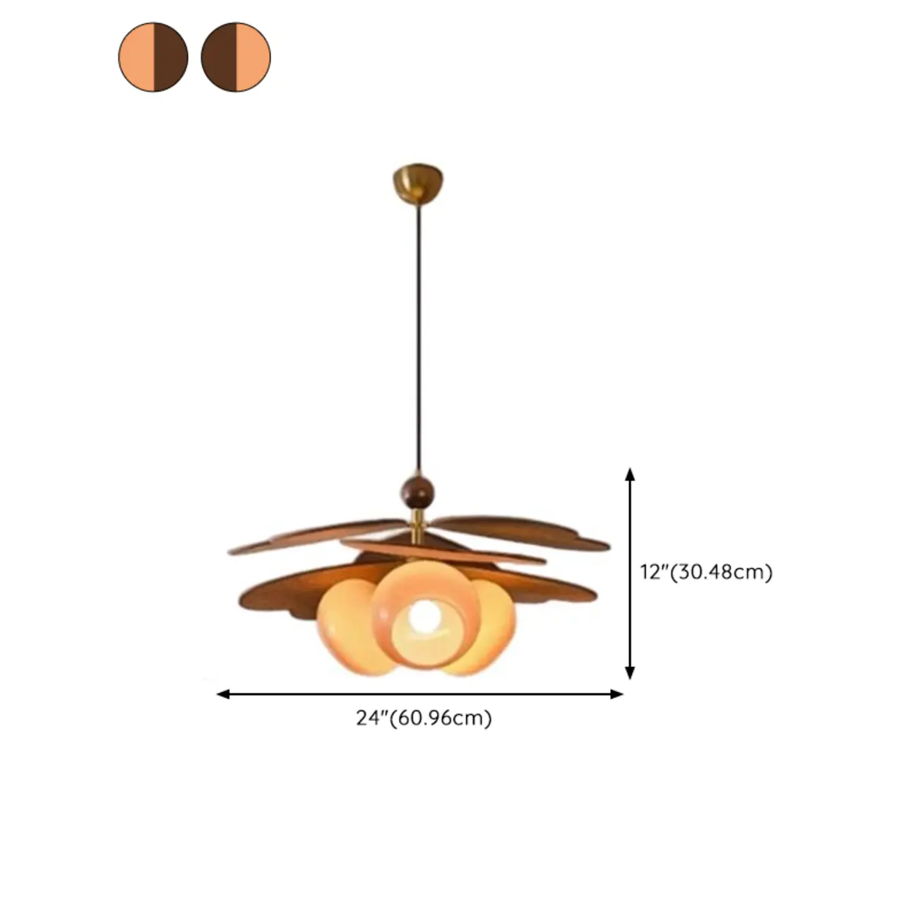 Mid Century Modern Walnut Glass Kitchen Pendant Light Image - 11 | homeyfad