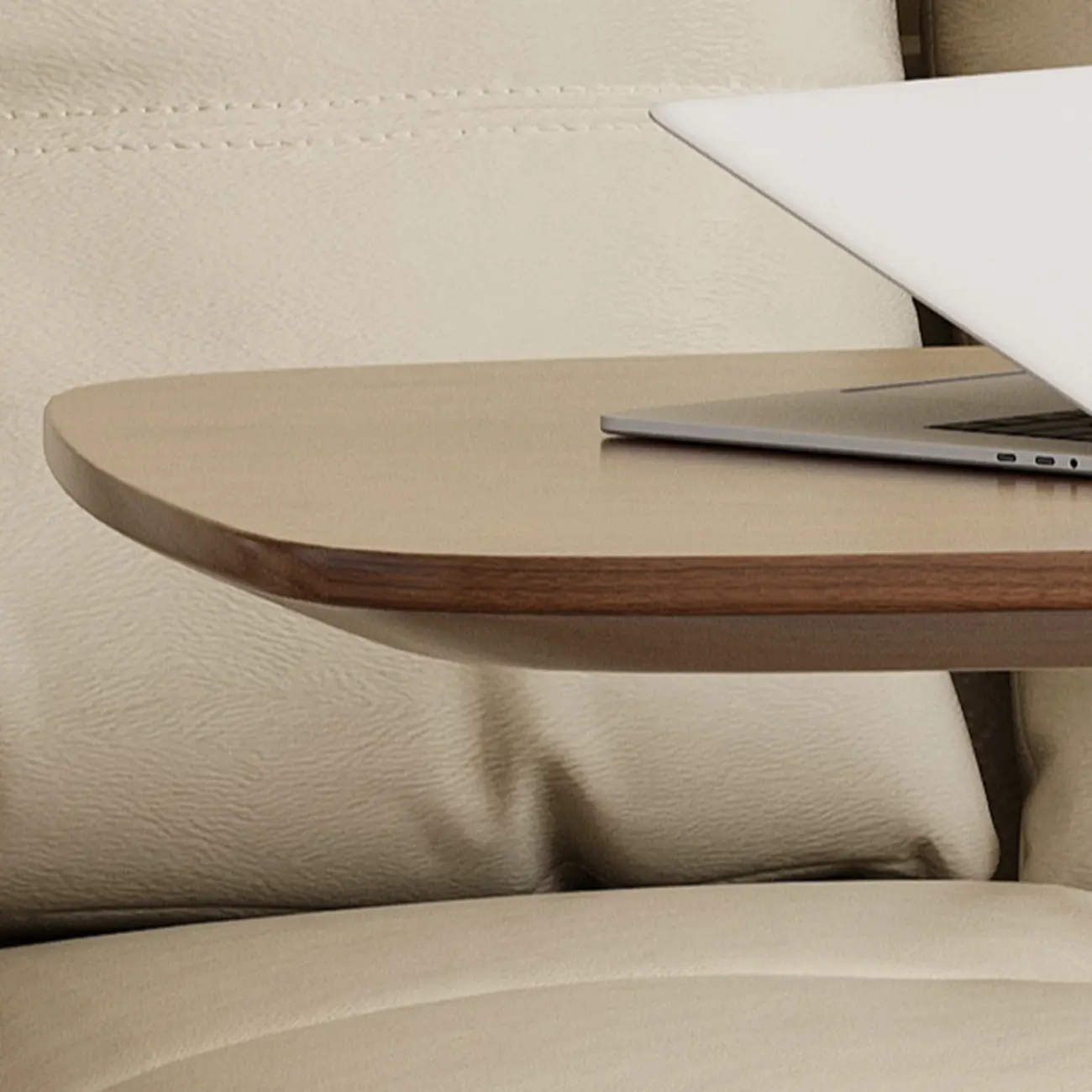 Adjustable Height Walnut Wood C Table for Living Room Image - 12 | homeyfad