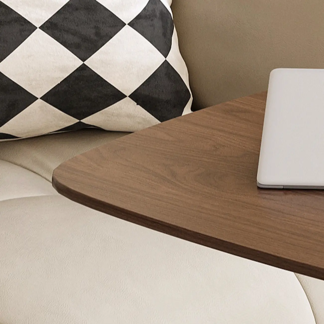 Adjustable Height Walnut Wood C Table for Living Room Image - 13 | homeyfad