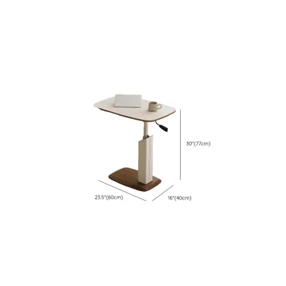 Adjustable Height Walnut Wood C Table for Living Room Image - 15