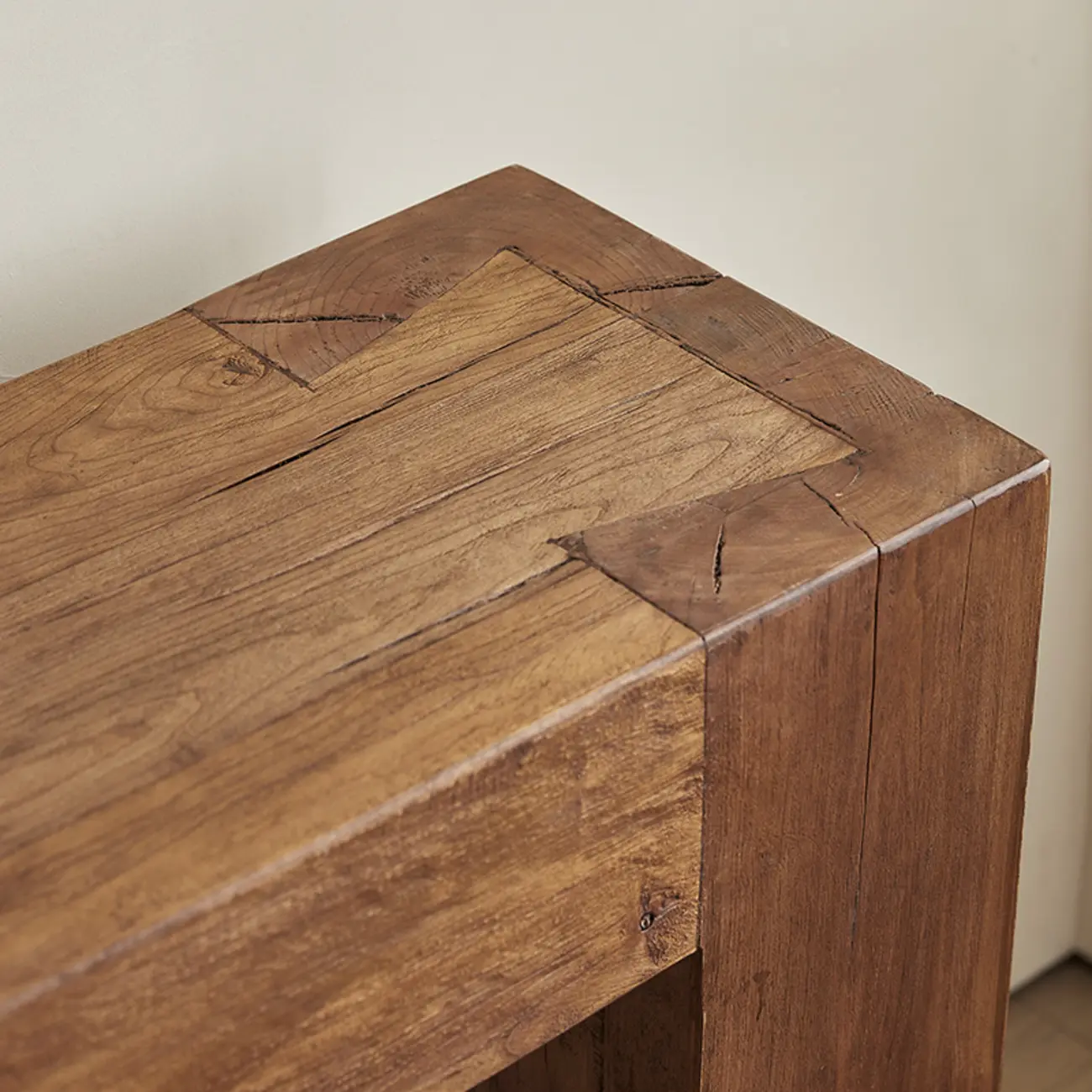 Brown Tan Rectangle Wood Living Room Console Table Image - 5 | homeyfad