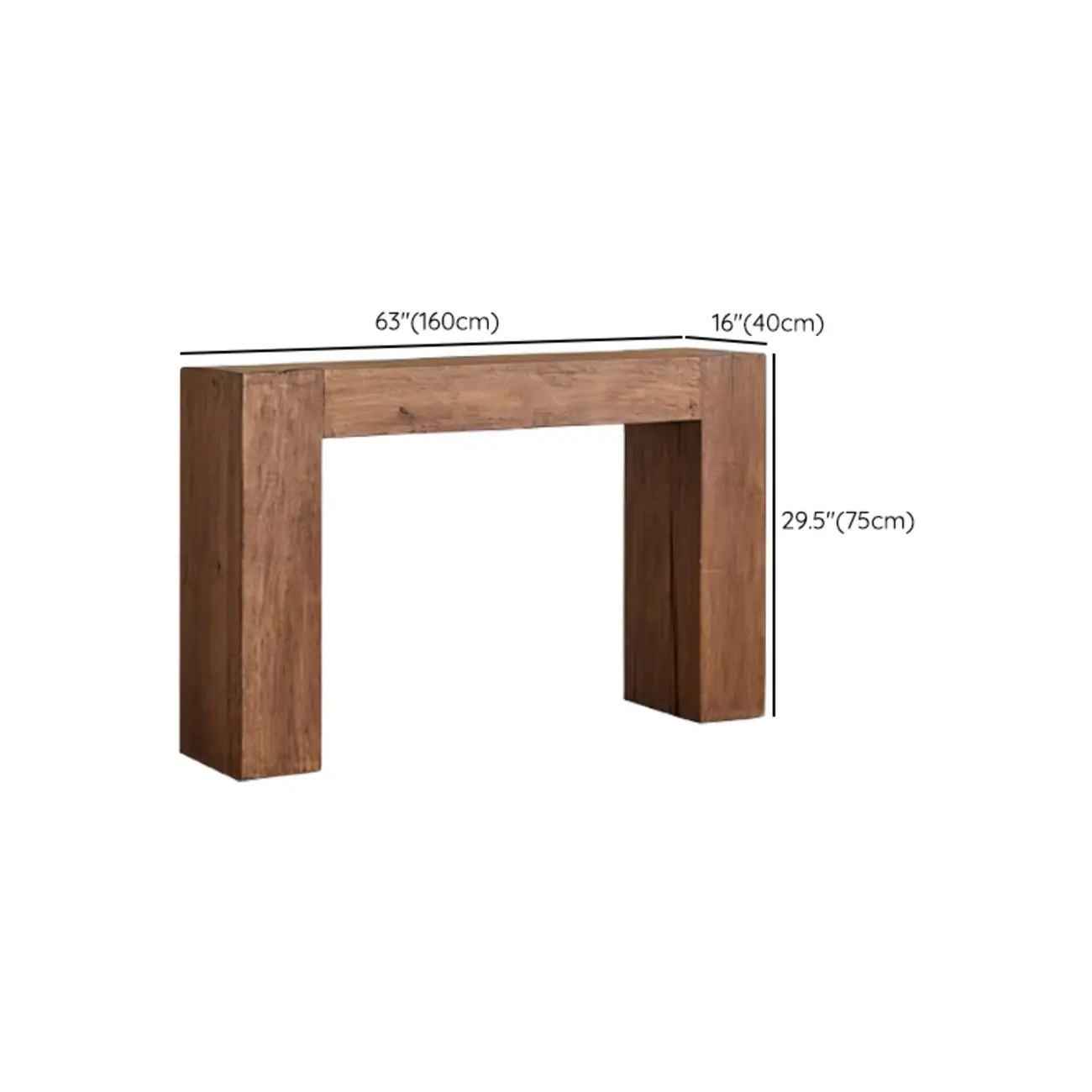 Brown Tan Rectangle Wood Living Room Console Table Image - 12 | homeyfad
