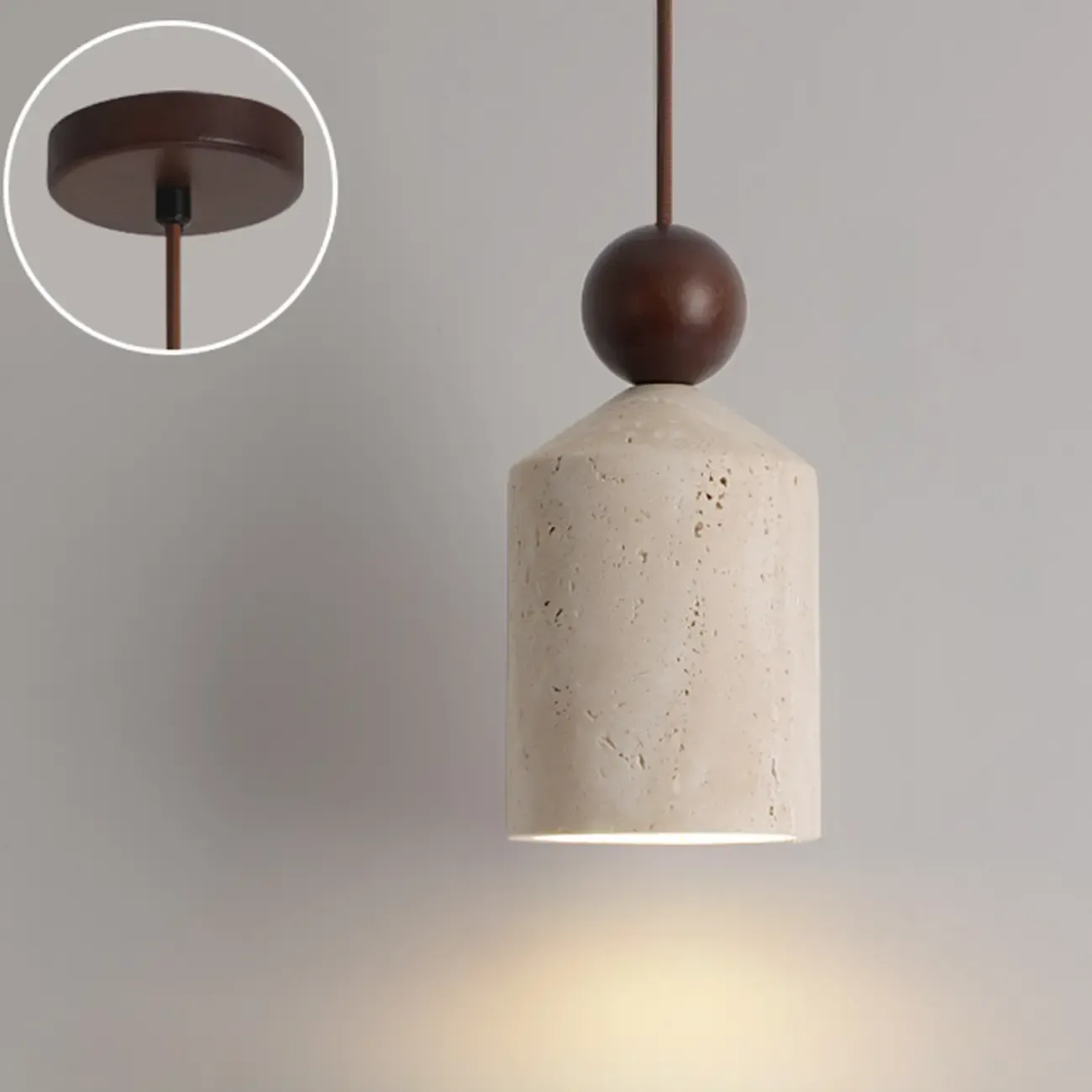 Contemporary Stone Rattan Pendant Lights Kitchen Island Image - 2