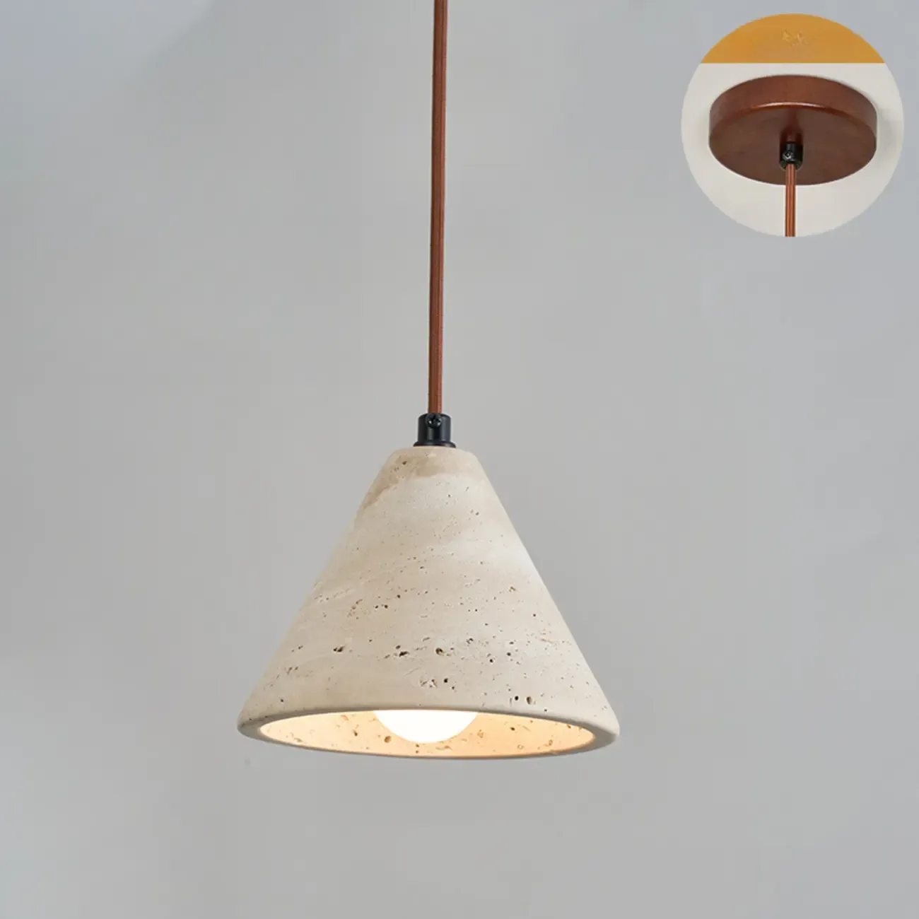 Contemporary Stone Rattan Pendant Lights Kitchen Island Image - 6