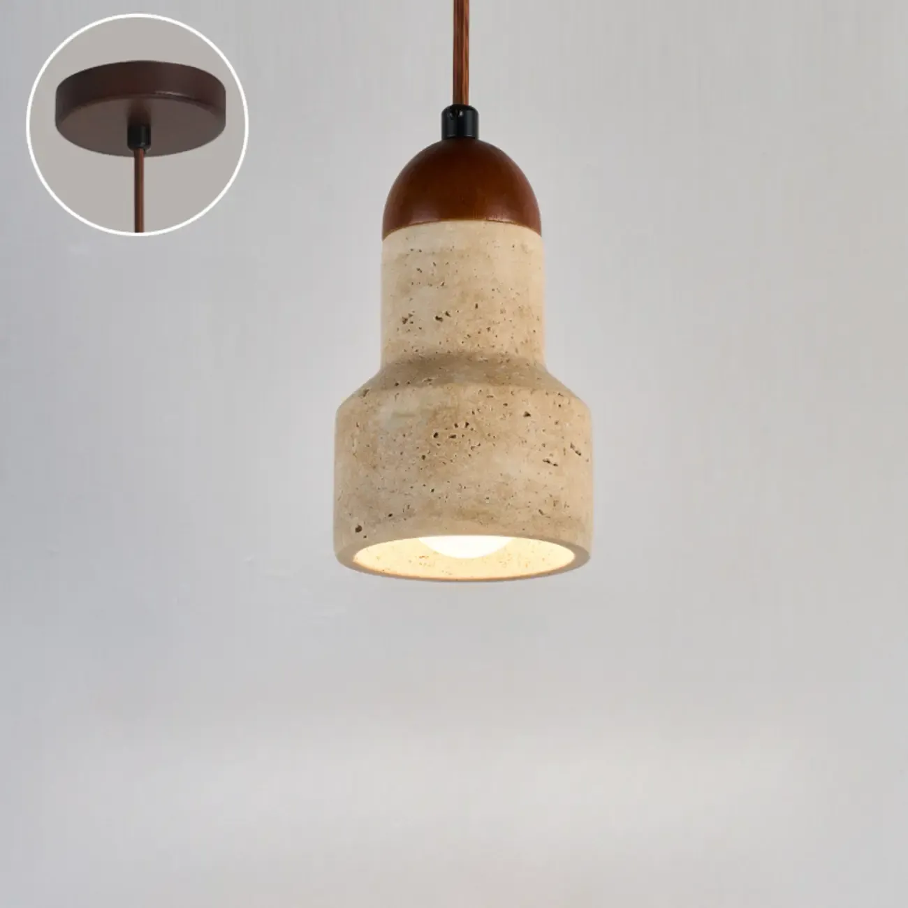 Contemporary Stone Rattan Pendant Lights Kitchen Island Image - 12