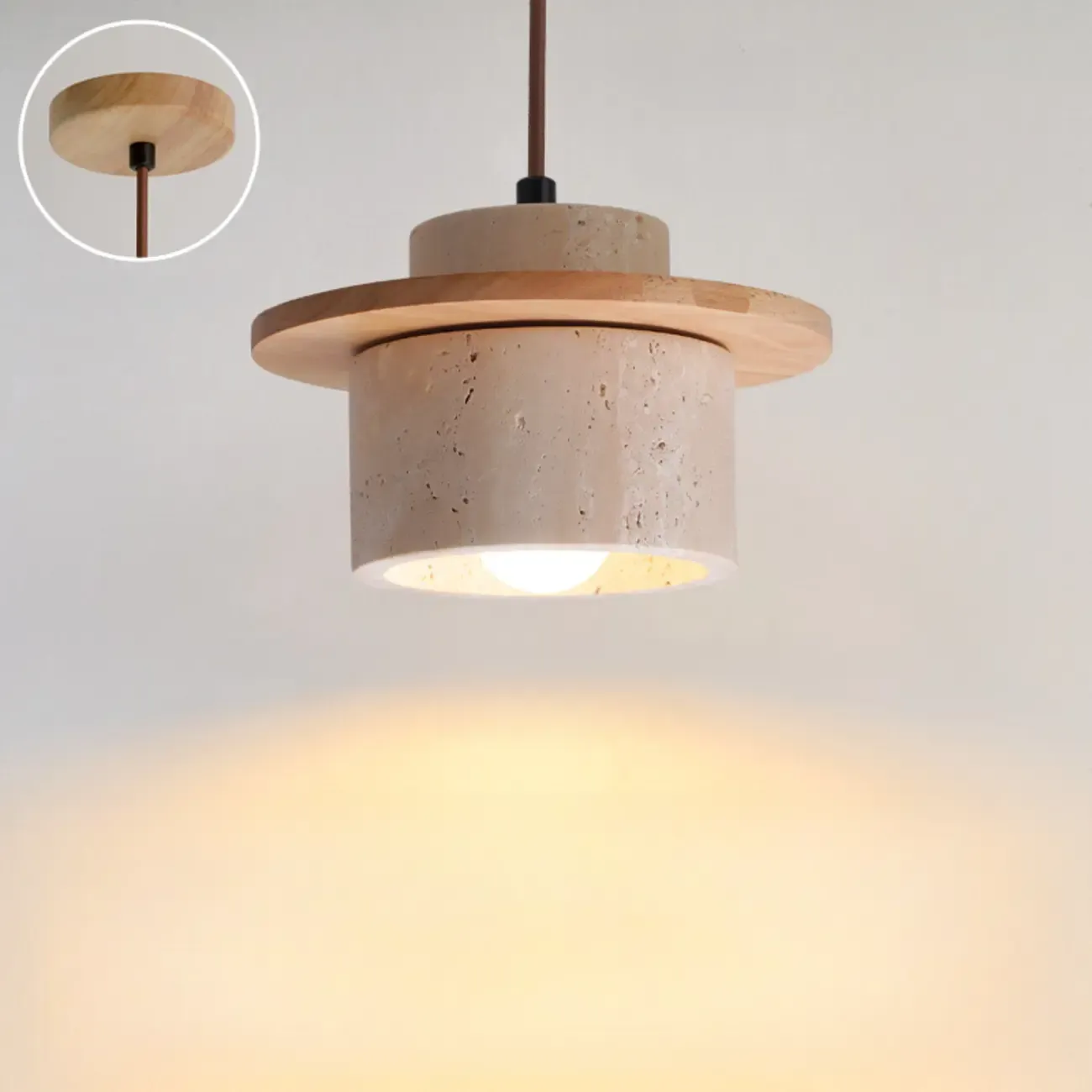 Contemporary Stone Rattan Pendant Lights Kitchen Island Image - 16