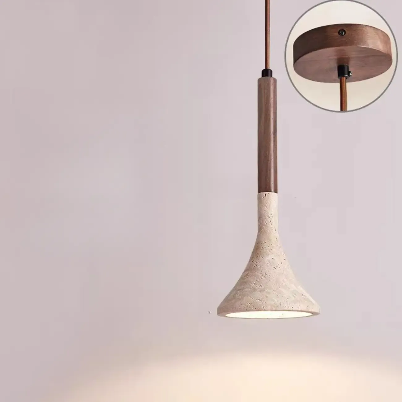 Contemporary Stone Rattan Pendant Lights Kitchen Island Image - 21