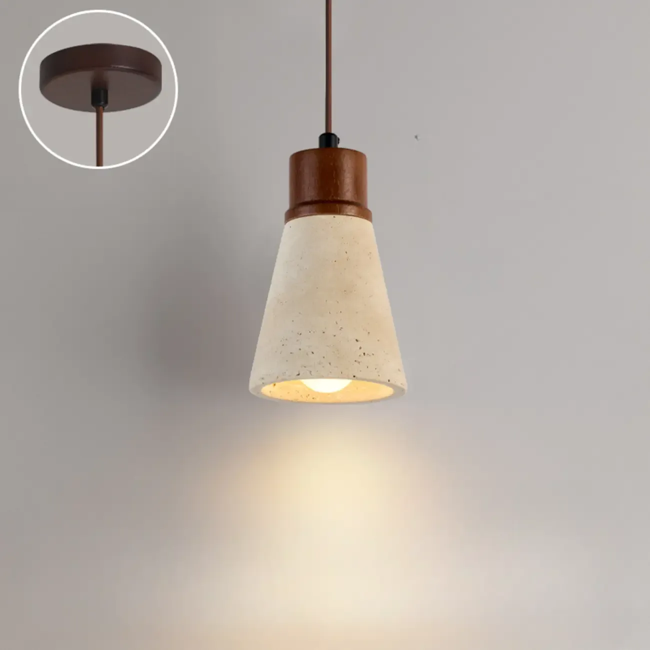 Contemporary Stone Rattan Pendant Lights Kitchen Island Image - 24