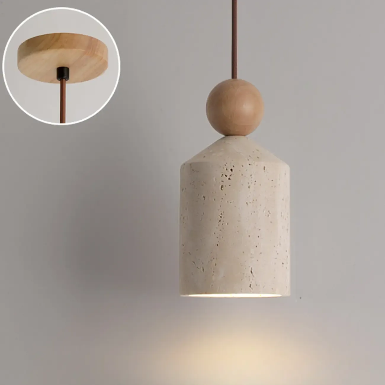 Contemporary Stone Rattan Pendant Lights Kitchen Island Image - 48