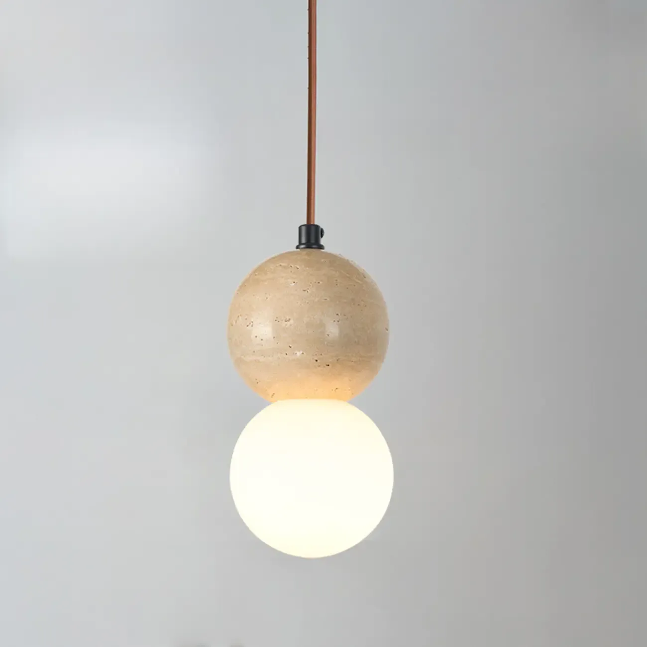 Contemporary Stone Rattan Pendant Lights Kitchen Island Image - 53