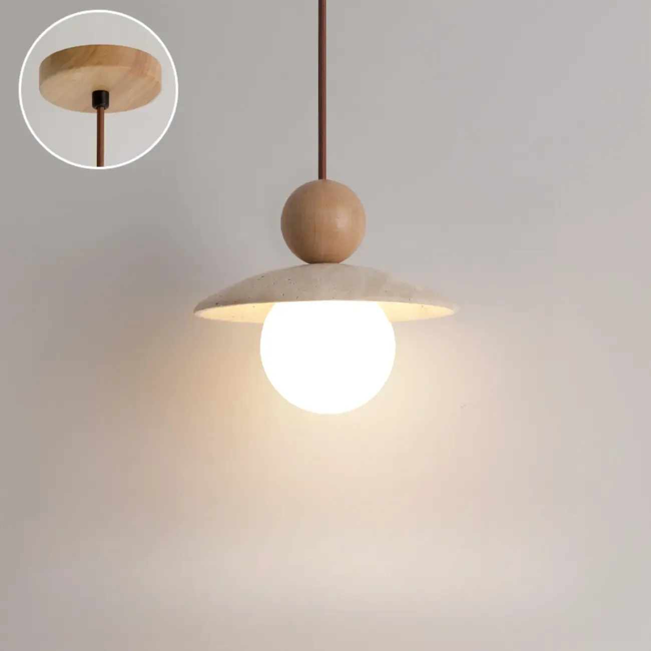 Contemporary Stone Rattan Pendant Lights Kitchen Island Image - 58