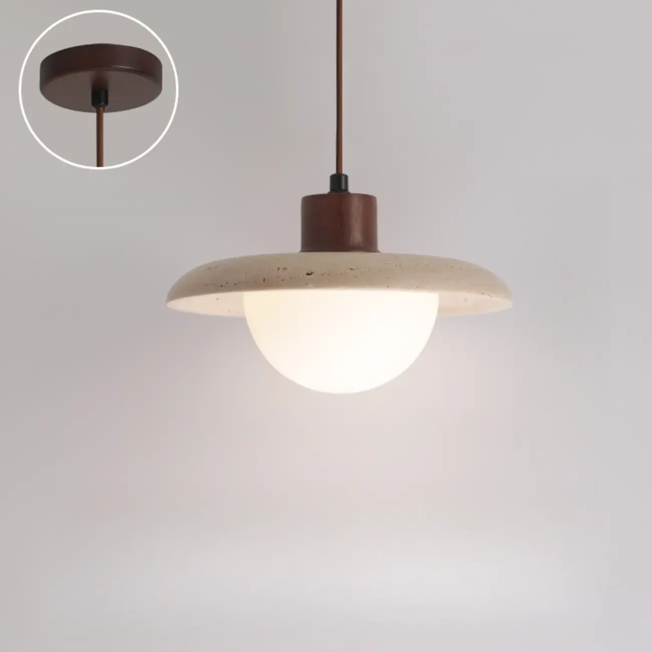 Contemporary Stone Rattan Pendant Lights Kitchen Island Image - 60