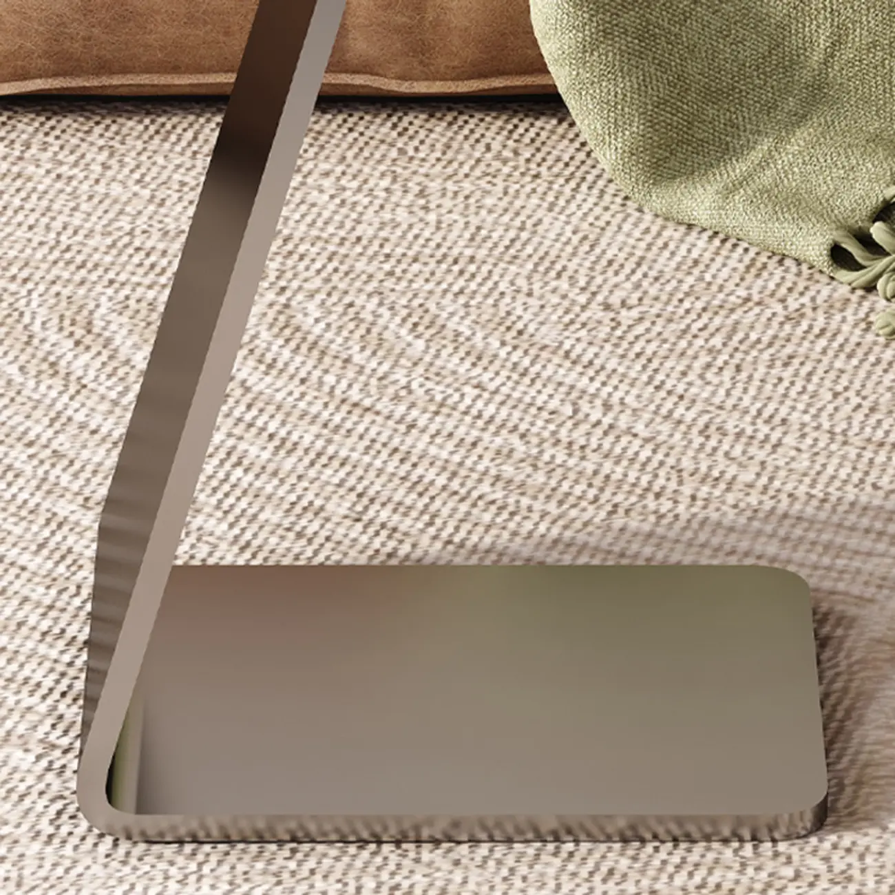 Contemporary C Shaped Stone Stainless Steel Side Table Image - 13 | homeyfad