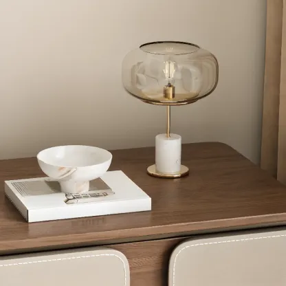 Art Deco Wood Top 2 Drawer Storage Nightstand Image - 11