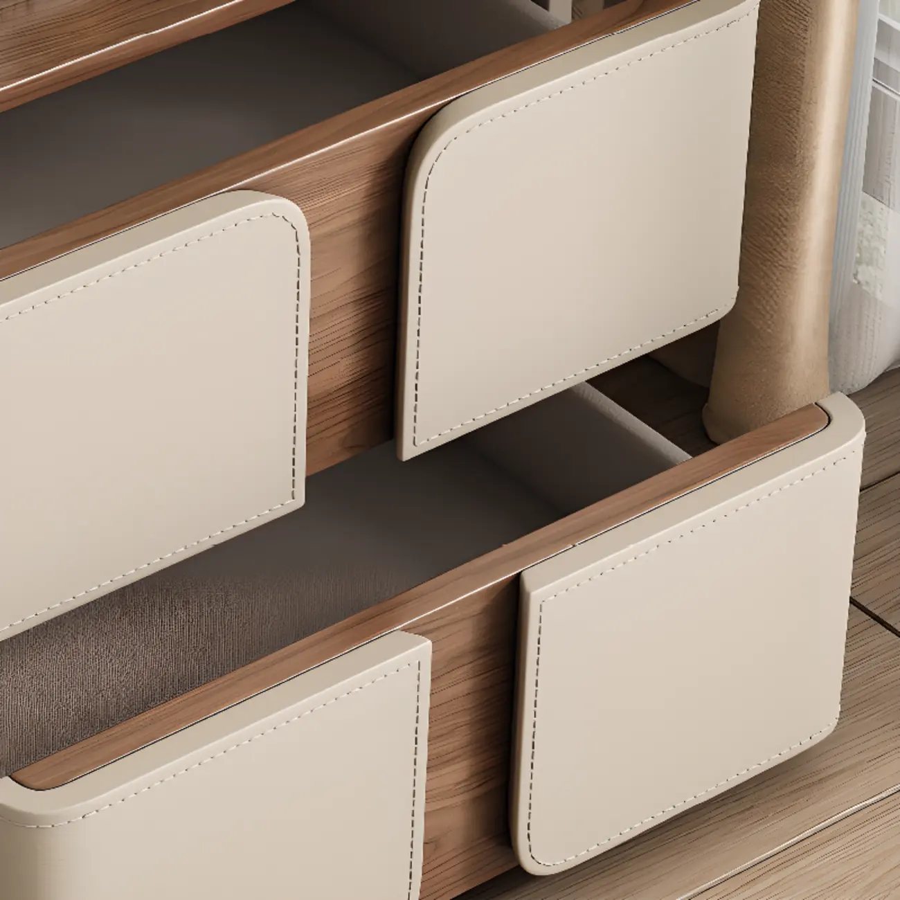 Art Deco Wood Top 2 Drawer Storage Nightstand Image - 16 | homeyfad