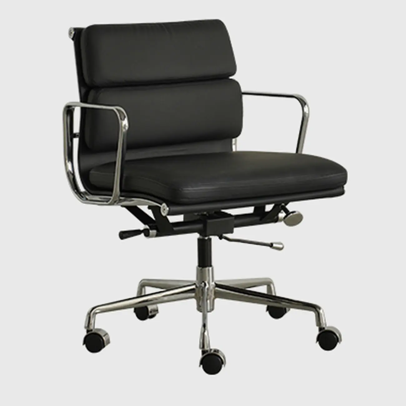 Modern Leather Adjustable Ergonomic Office Chair with Casters Image - 2 | homeyfad