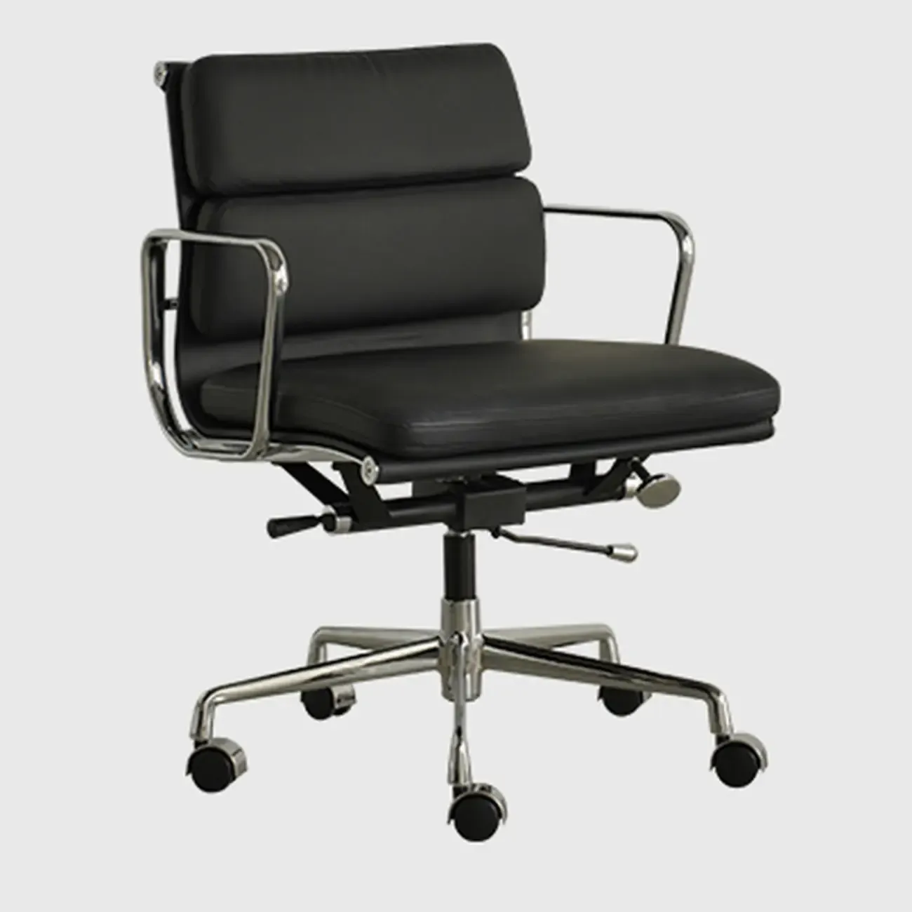 Modern Leather Adjustable Ergonomic Office Chair with Casters Image - 2
