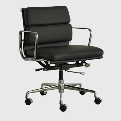 Modern Leather Adjustable Ergonomic Office Chair with Casters Image - 2