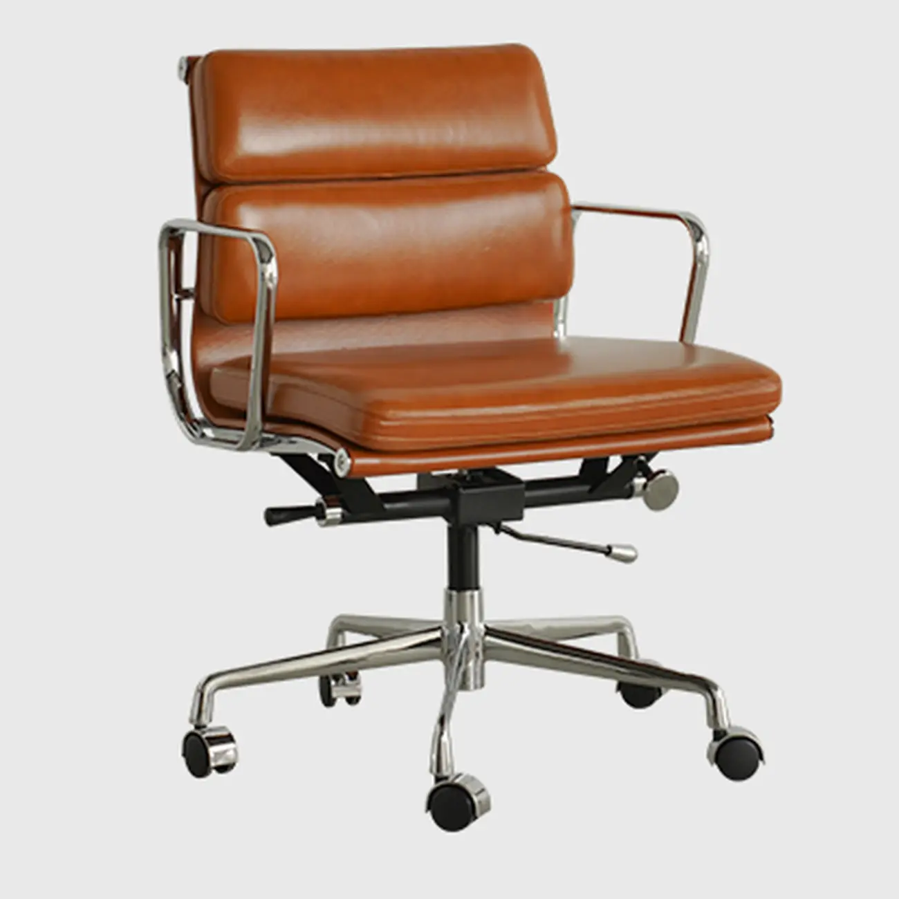 Modern Leather Adjustable Ergonomic Office Chair with Casters Image - 3 | homeyfad