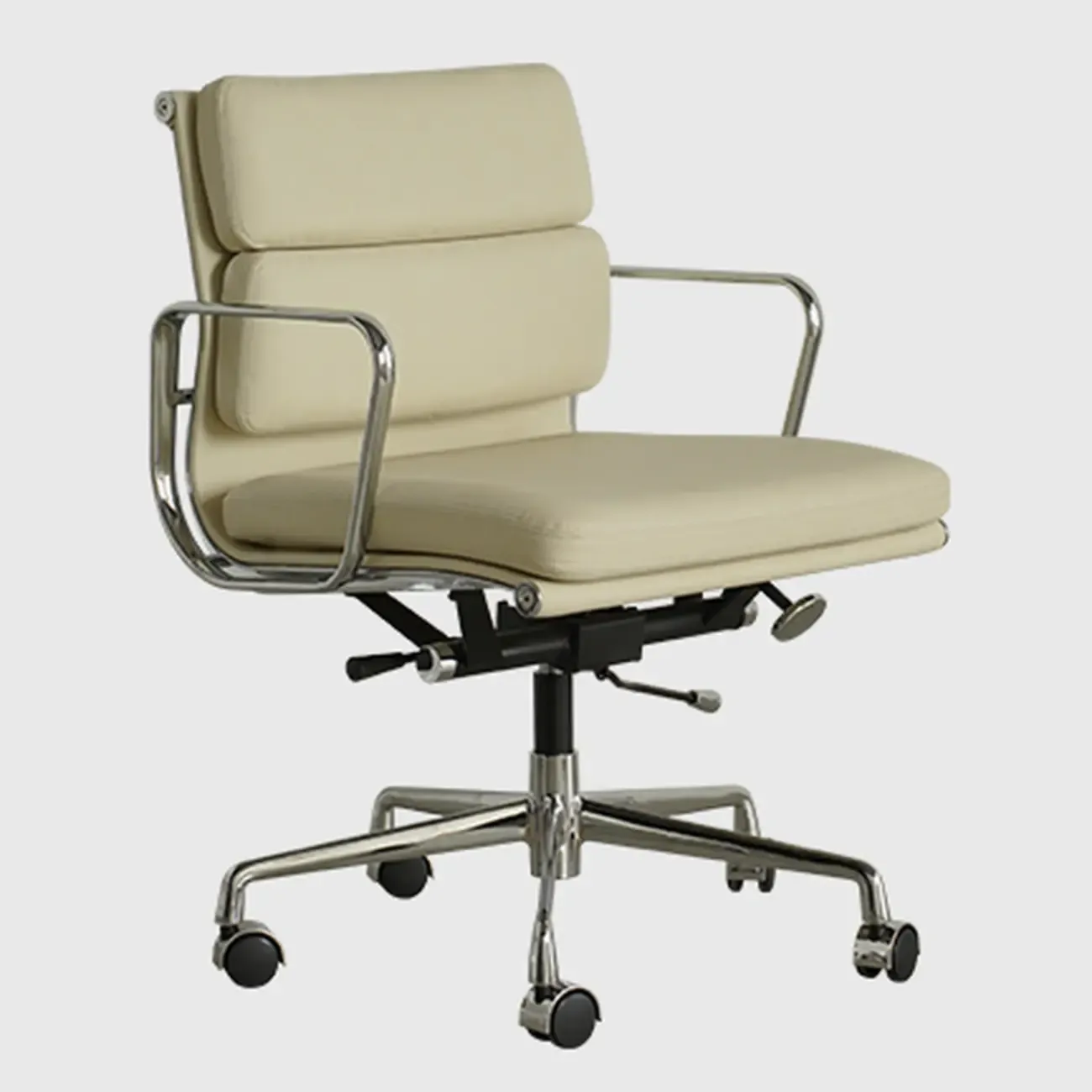 Modern Leather Adjustable Ergonomic Office Chair with Casters Image - 5