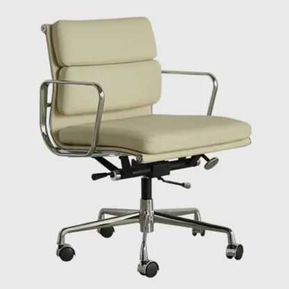 Modern Leather Adjustable Ergonomic Office Chair with Casters Image - 5