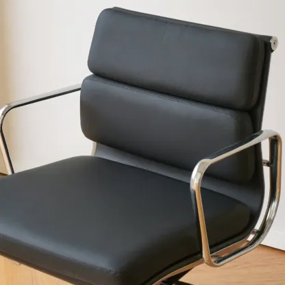 Modern Leather Adjustable Ergonomic Office Chair with Casters Image - 11